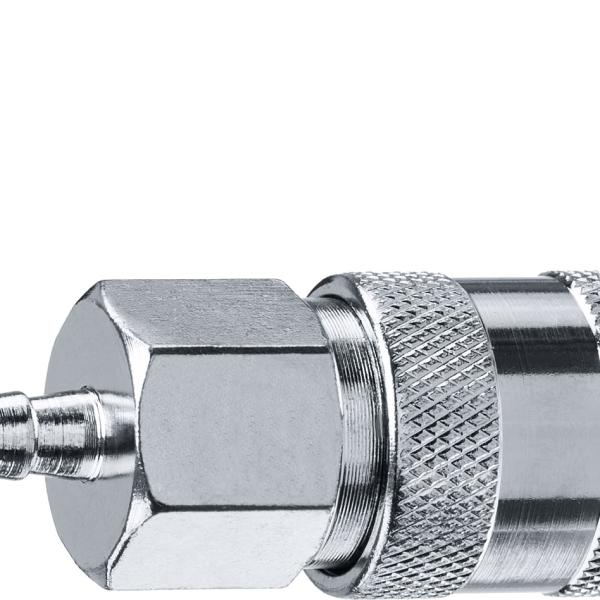 Переходник штуцер ″елочка″ 6 мм - "мама" муфта, с хомутом ЗУБР Профессионал 64917-06