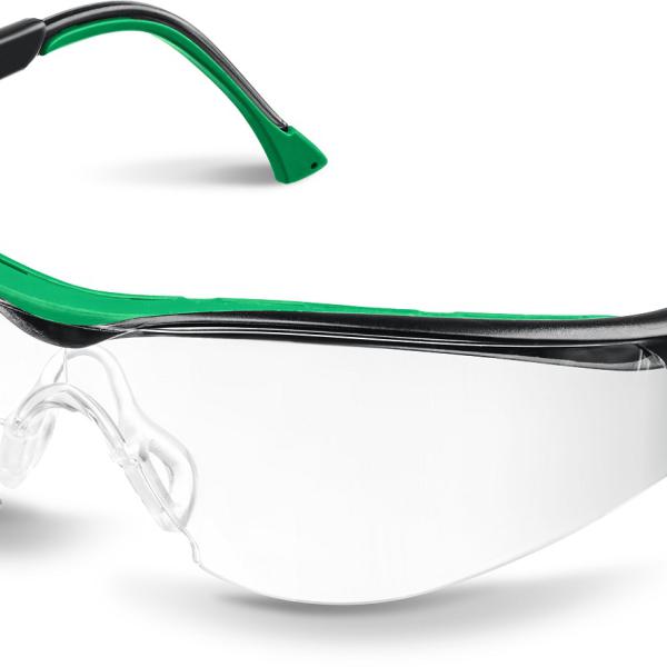 Защитные прозрачные очки KRAFTOOL BASIC стекло-моноблок с покрытием устойчивым к истиранию и запотеванию, открытого типа 110317