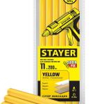 Клеевые стержни желтый/бумага,дерево/11х200мм 6шт/STAYER "MASTER"/2-06821-Y-S06